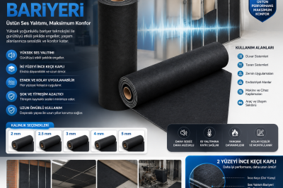 4 mm Profesyonel Ses Yalıtım Bariyeri - Çift Tarafı Keçeli Bariyer - Görsel 4